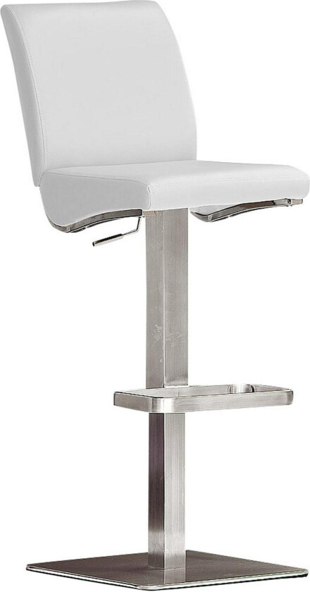 Elkton Barstol Kvadrat Stål - Hvit PU