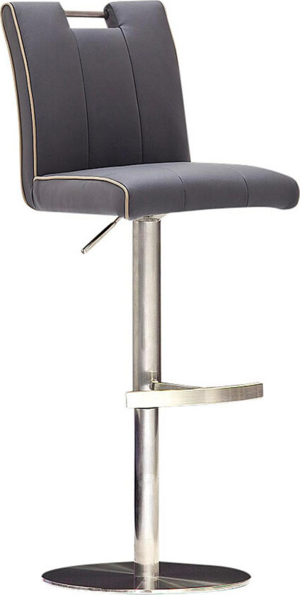 Navajo Barstol Rund fot Stål - Grå PU