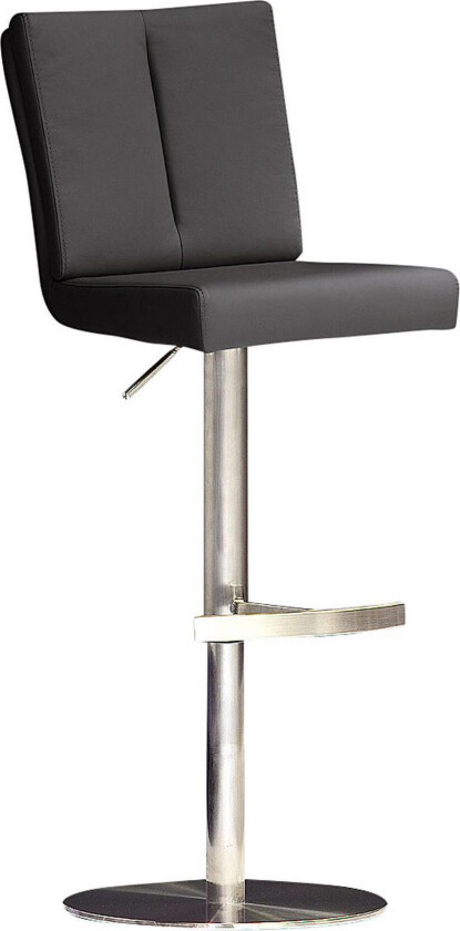 Virga Barstol Rund Fot Kunstlær - Svart/Stål