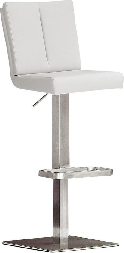 Virga Barstol Kunstlær - Hvit/Stål