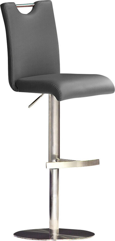 Bardo Barstol Rund fot Stål - Grå PU