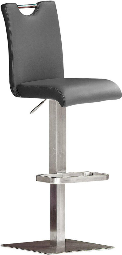 Crespo Barstol Kunstlær - Grå/Stål