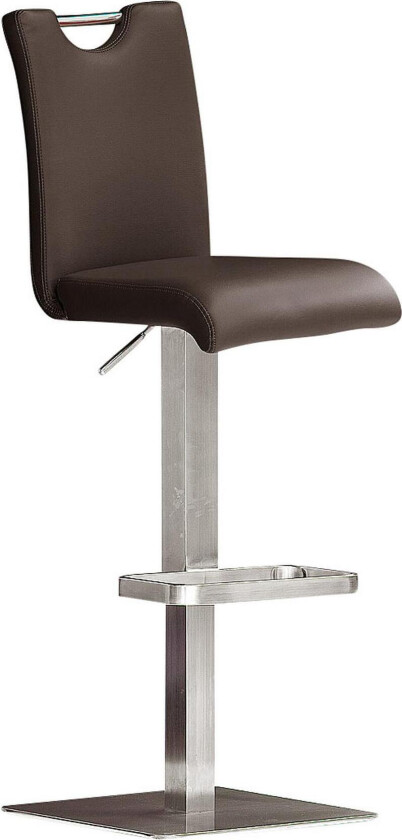 Crespo Barstol Lær - Brun/Stål