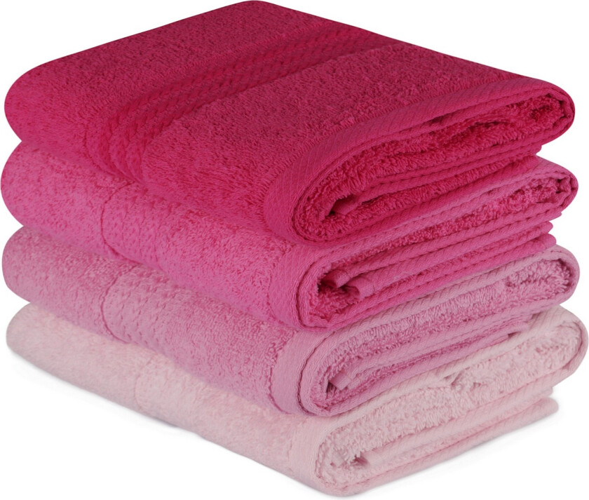 Hobby Håndkle 50x90 cm 4-pk - Rosa