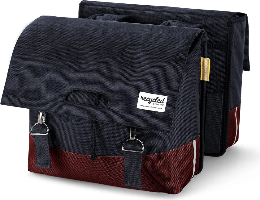 sykkelveske dobbel 40 liter grå/rød