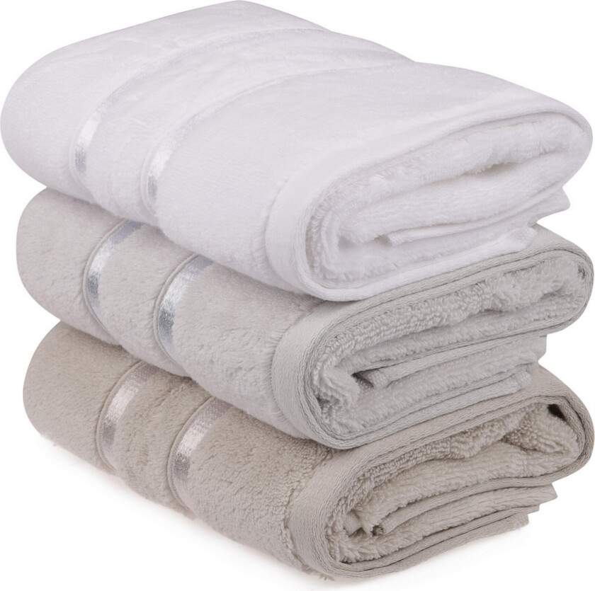 Ashburton Håndkle 3-pk - Hvit/Lyseblå/Lysebrun