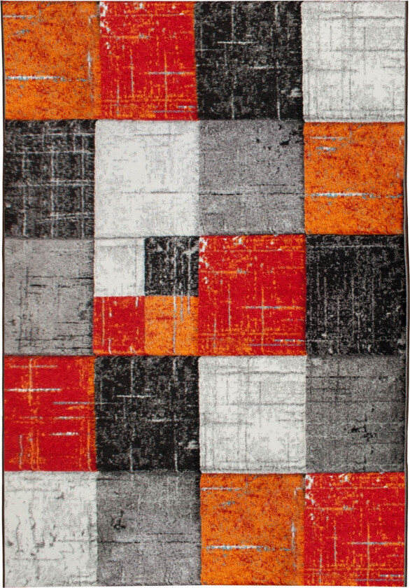 London Square Friezematte 240x340 - Rød/Oransje