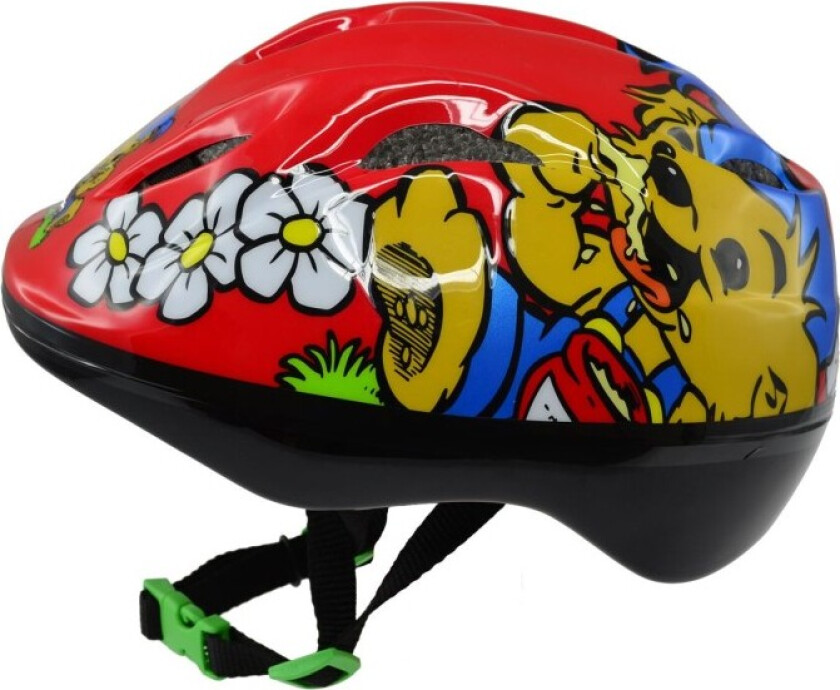 Nordic Hoj Barnehjelm Rød Med Bamse 50-56 cm