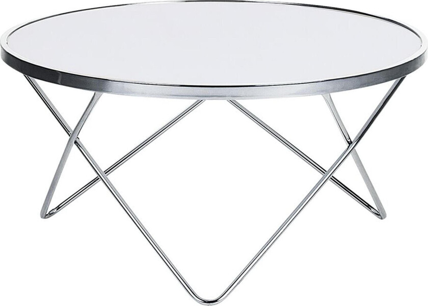 Meerah Sofabord 80 cm Rundt - Hvit/Sølv