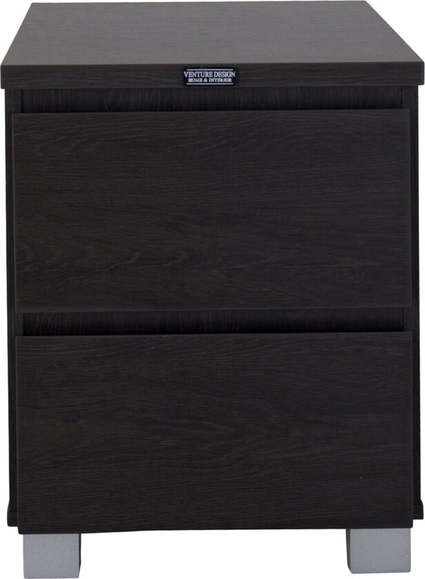 Celina Nattbord 40 cm med Oppbevaring 2 Skuffer - Svart