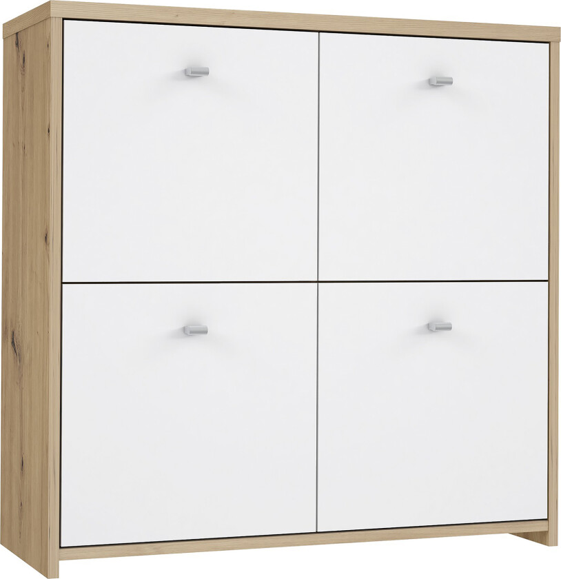 Toledor Skjenk 4 Skap 74x77 cm - Brun / Hvit