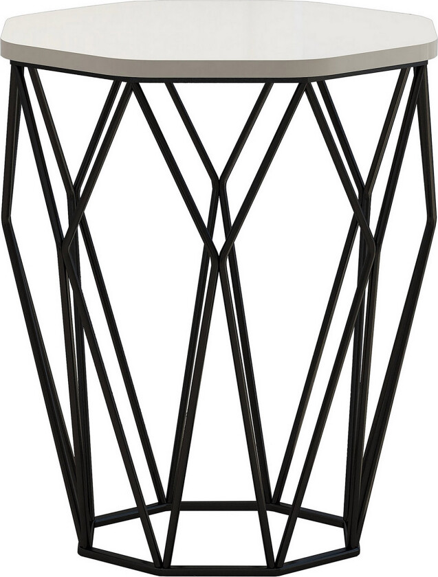 Bojana Sidebord Rundt 46 cm - Beige/Svart