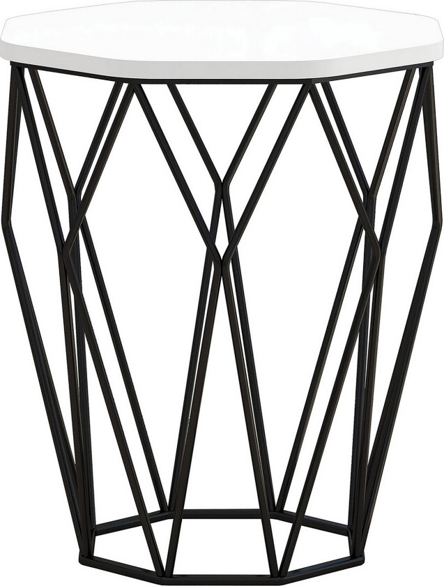 Bojana Sidebord Rundt 46 cm - Hvit/Svart