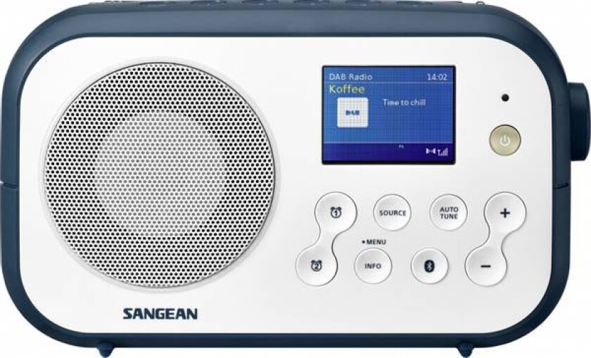 Sangean Dab Radio dpr42 Bt Hvit/blå Med Blåtann/bluetooth 340042