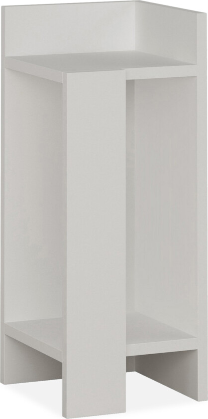 Bilde av Decorta Nattbord 27 cm med Oppbevaring Hyllor + Luker Høyre - Hvit