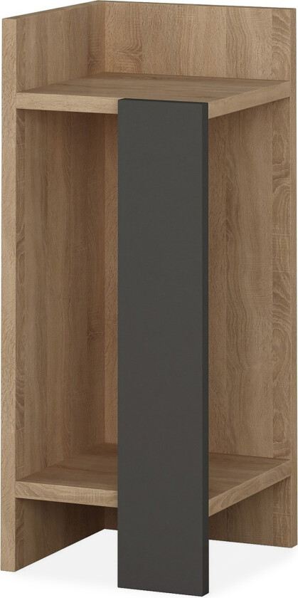 Bilde av Decorta Nattbord 27 cm med Oppbevaring Hyller Venstre - Grå/Brun