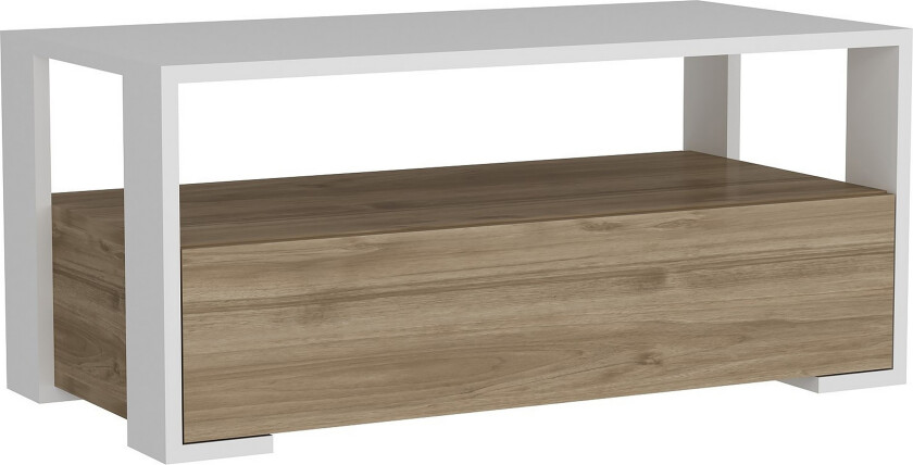 Balina Sofabord 90 cm - Hvit/Valnøttsbrun
