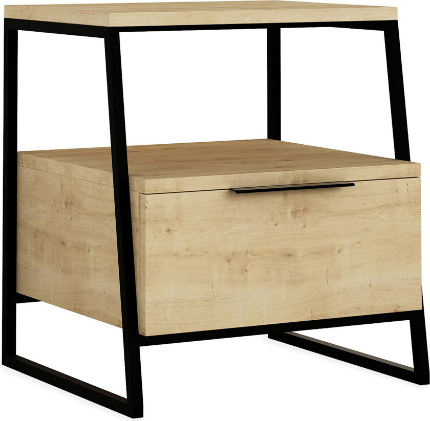 BodSjø Nattbord 45 cm med Oppbevaring Hylle + Lucka - Brun