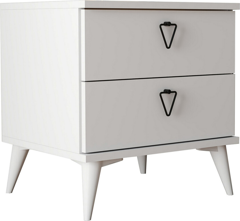 Heibert Nattbord 52 cm - Hvit