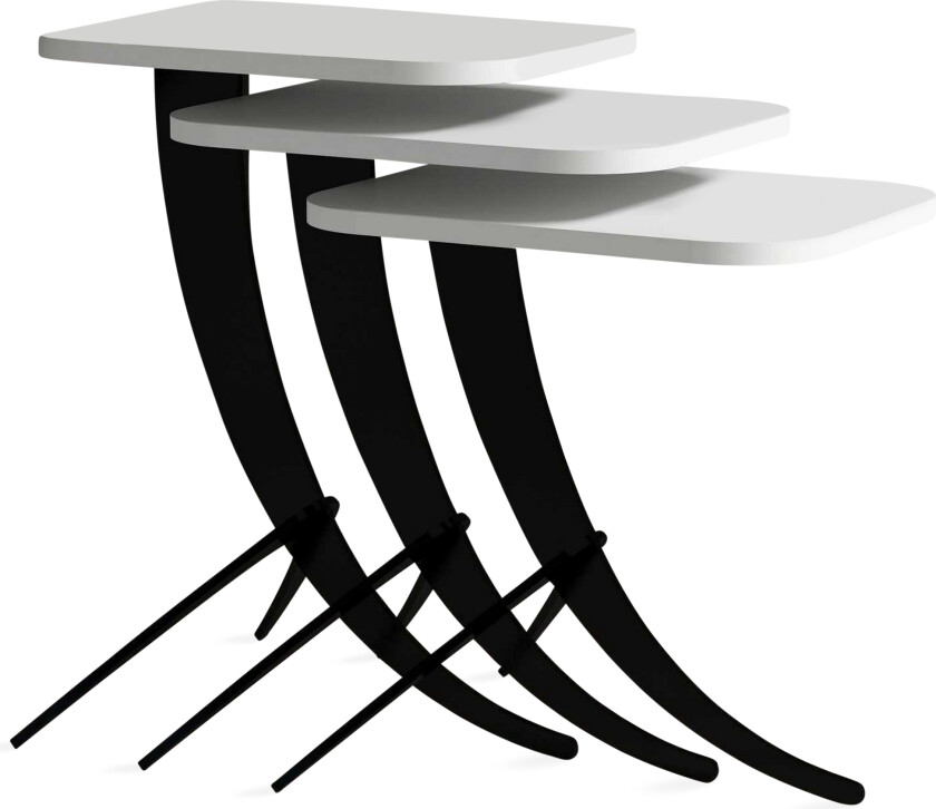 Hovdane Settbord 45 cm 3 Bord - Hvit/Svart