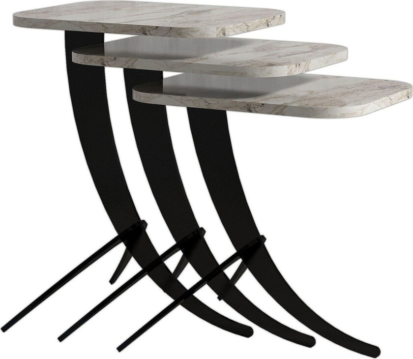 Erykah Settbord 45 cm - Hvit / Svart