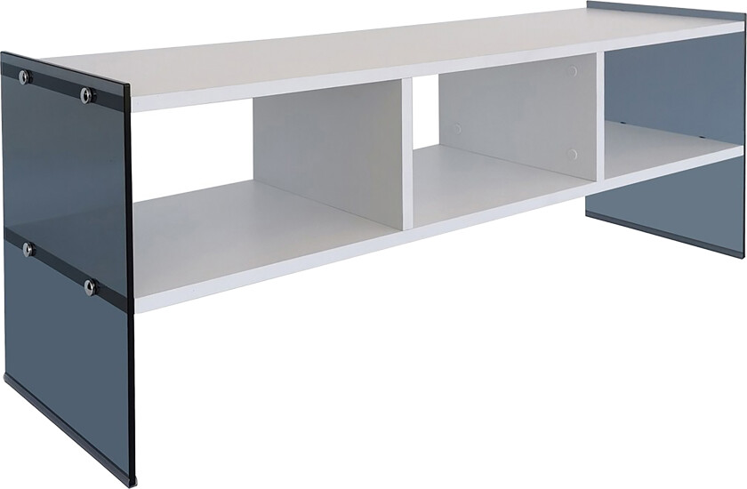 Lekkenne TV-benk 122 cm - Hvit/Grå