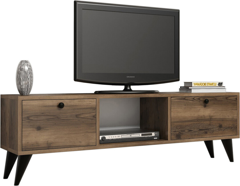 Tv-benk 138 cm - Valnøtt/Svart