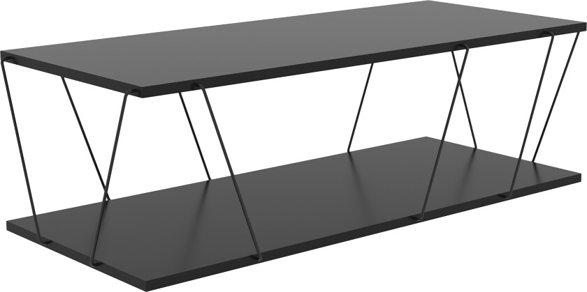 Sarnate Sofabord 120 cm med Oppbevaring Hylle - Antrasitt/Svart