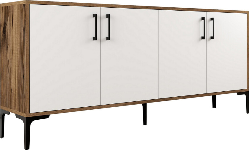 Levents Avlastningsbord 180 cm - Valnøtt/Hvit/Svart