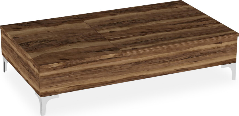 Furny Home Sofabord 121 cm Hev- og Senkbart med Oppbevaring - Valnøttsbrun