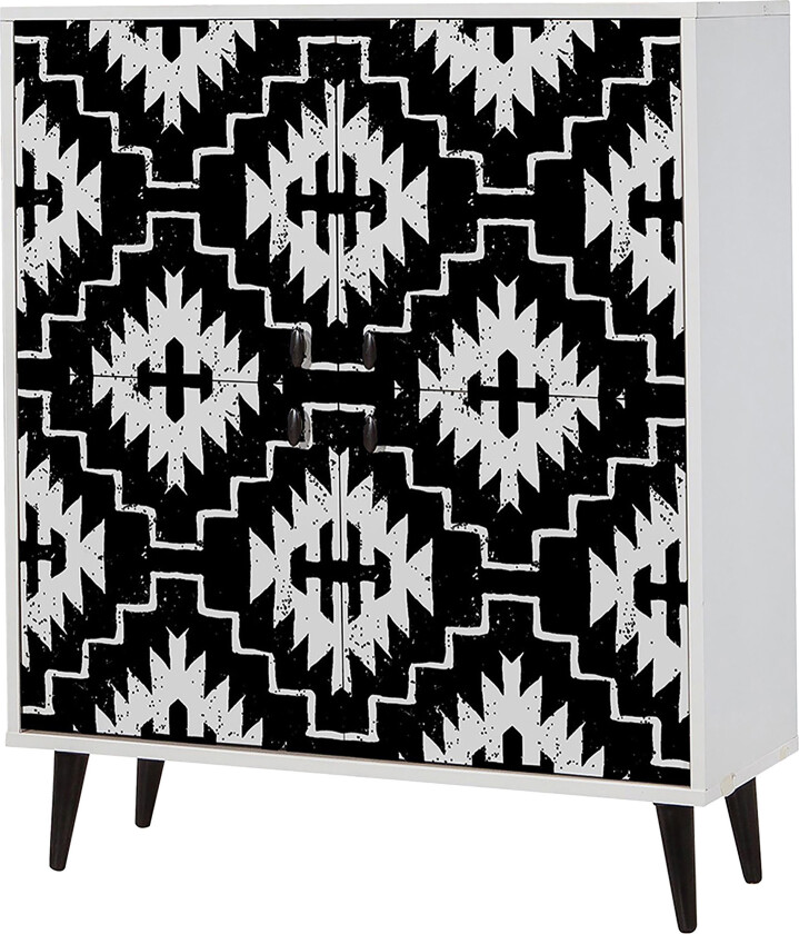 Kommode 95x111 cm - Svart/Hvit