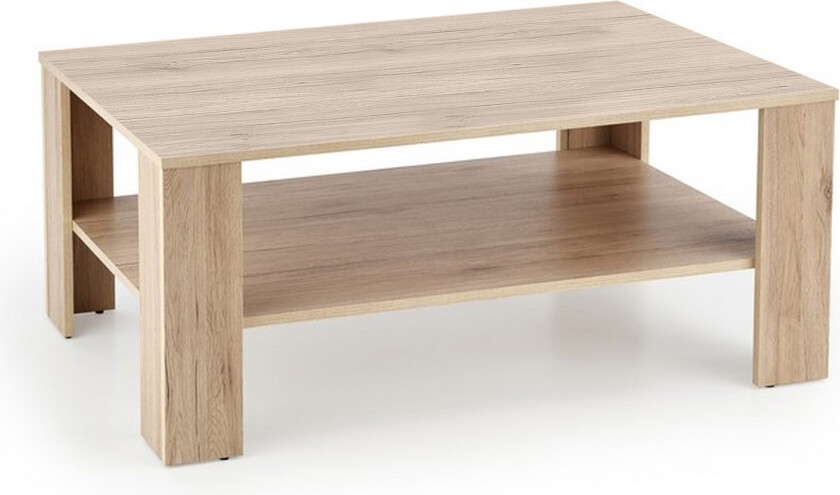 Kwadro Sofabord 110 cm med Oppbevaring Hylle - Eik