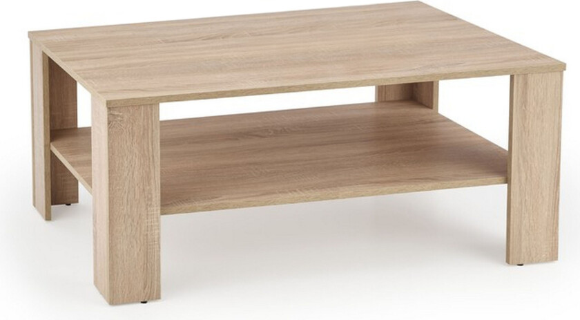 Kwadro Sofabord 110 cm med Oppbevaring Hylle - Brun