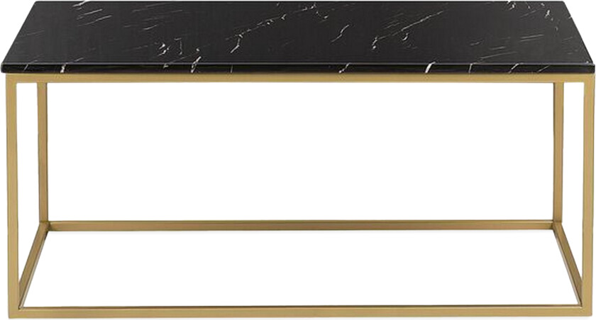 Barreras Sofabord Svart Marmormønster - Svart/Gull