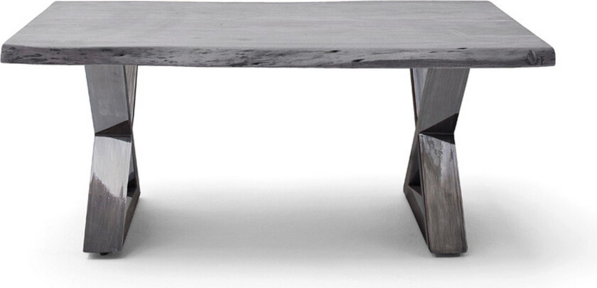 Cartagena Sofabord 110 cm Ben X-form - Grå/Sølv