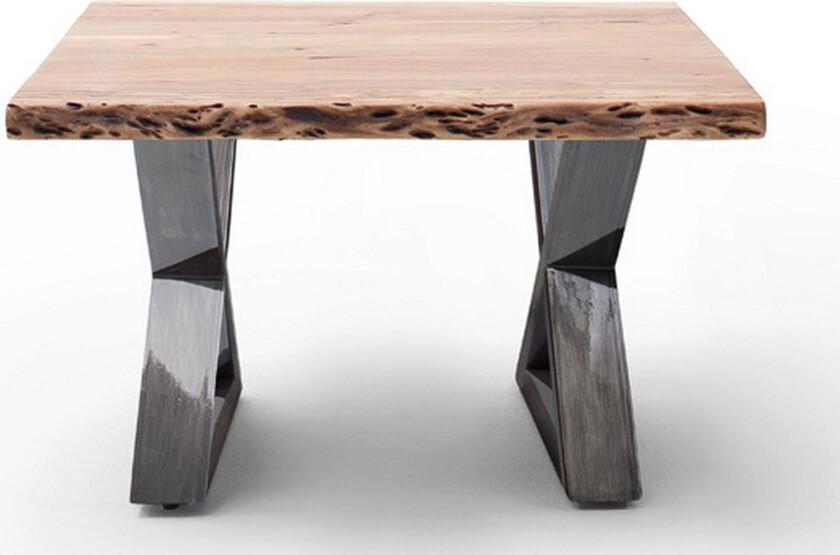 Cartagena Sofabord 75 cm Ben X-form - Natur/Sølv