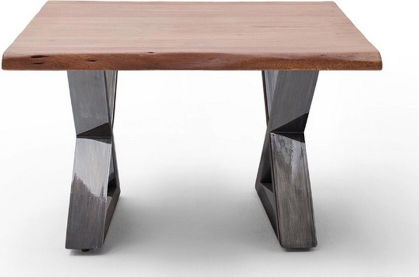 Cartagena Sofabord 75 cm Ben X-form - Brun/Sølv