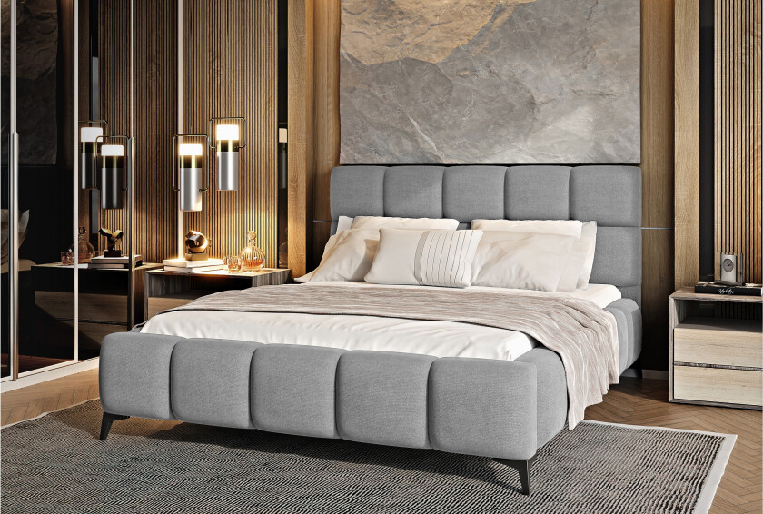 Kamble Sengeramme med Oppbevaring 180x200 cm - Grå