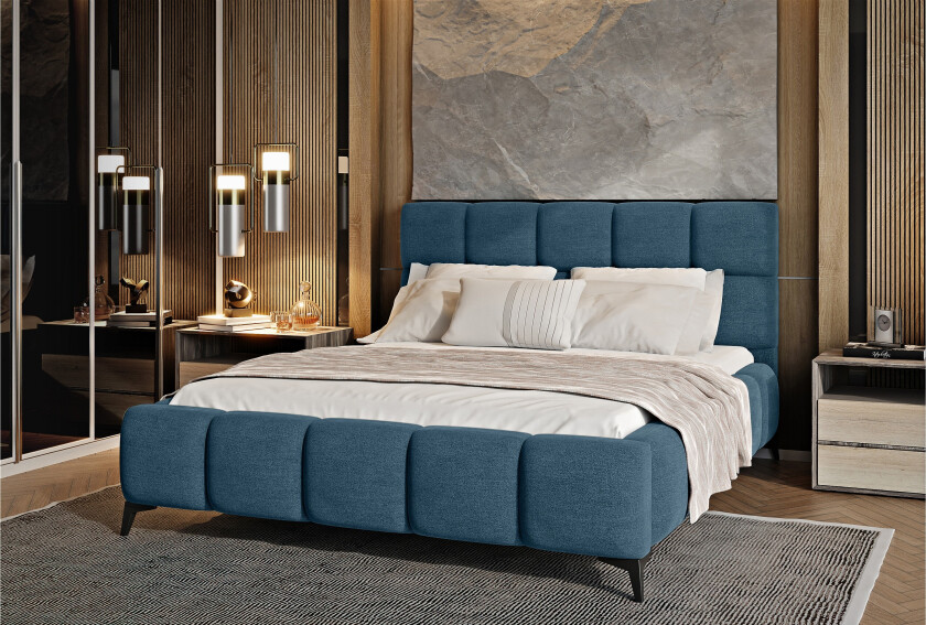 Kamble Sengeramme med Oppbevaring 140x200 cm - Blå