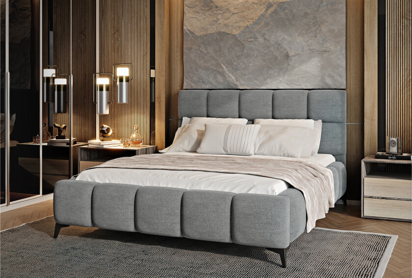 Kamble Sengeramme med Oppbevaring 180x200 cm - Grå