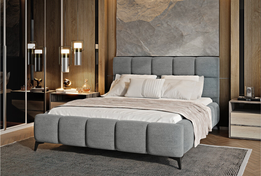 Kamble Sengeramme med Oppbevaring 140x200 cm - Grå