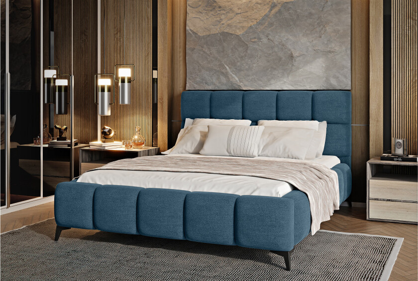 Kamble Sengeramme med Oppbevaring 160x200 cm - Blå