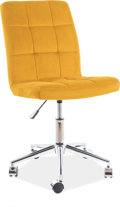 Raxhame Kontorstol Hev- og Senkbar - Fløyel/Curry/Sølv