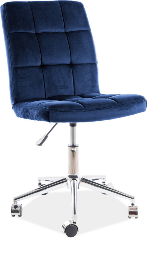 Raxhame Kontorstol Hev- og Senkbar - Fløyel/Marineblå/Sølv