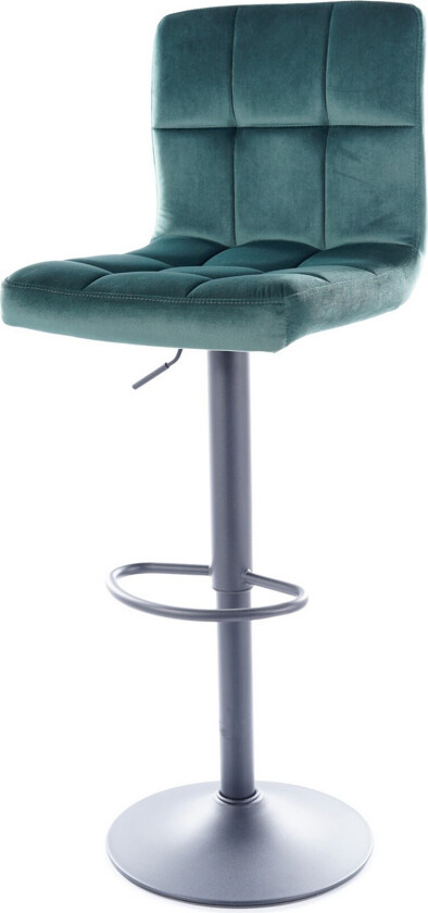 Dessiua Barstol Hev- og Senkbart - Fløyel/Grønn/Mattsvart