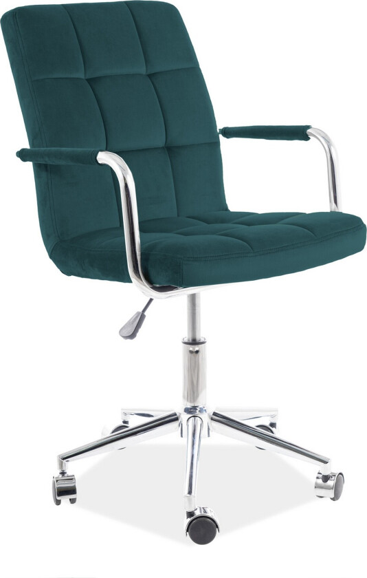 Hualcan Kontorstol Hev- og Senkbar - Fløyel/Grønn/Sølv