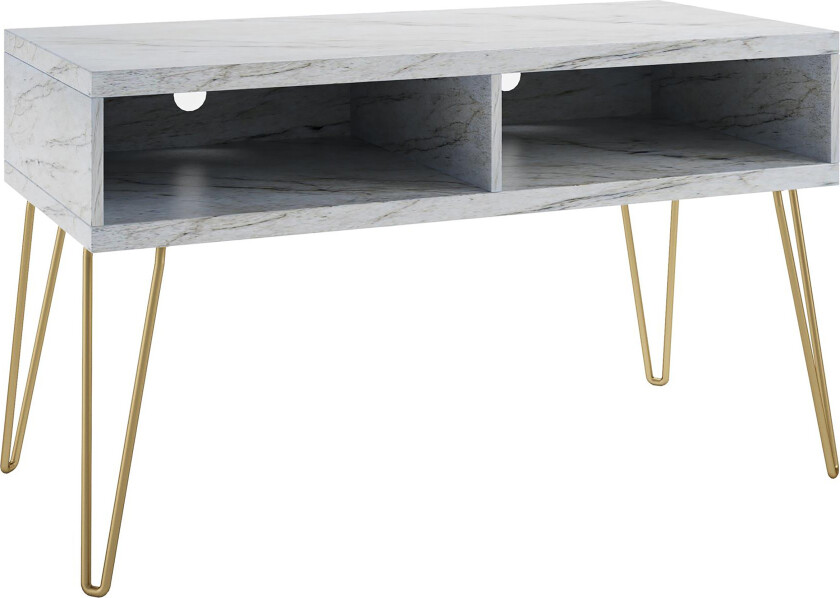 Athena Tv-benk 107x50 cm Hvit/Marmormønster - Novogratz