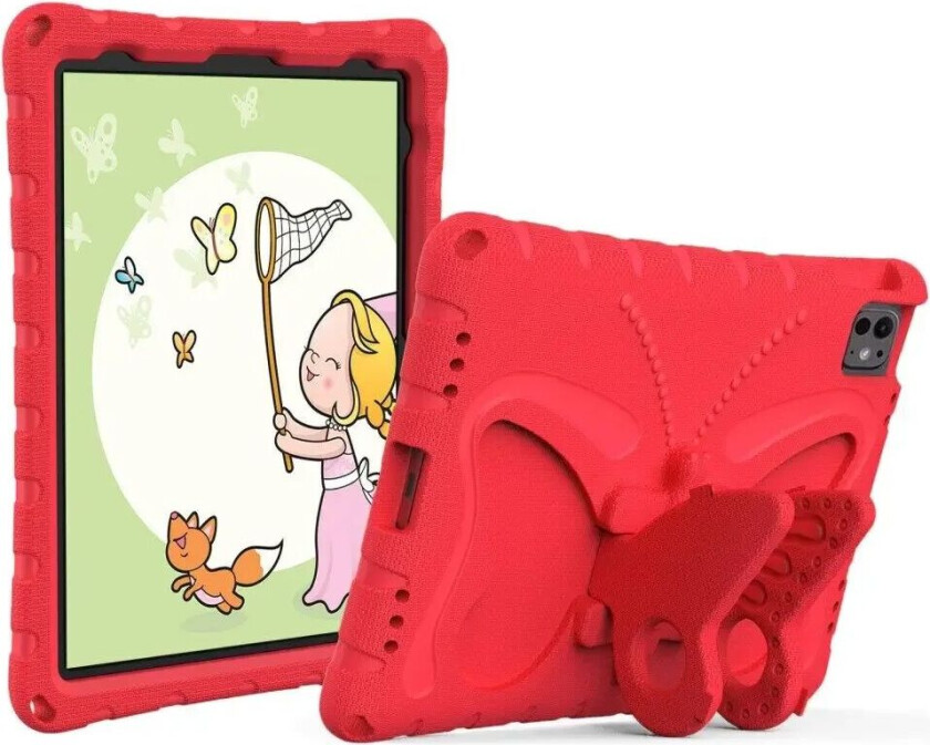 iPad Pro 11" (2024) Butterfly Kickstand Barnedeksel - Rød