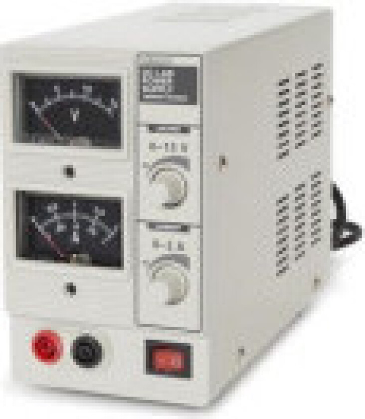 DC-regulert laboratoriestrømforsyning 0-15 Vdc / 0-2 A Analog