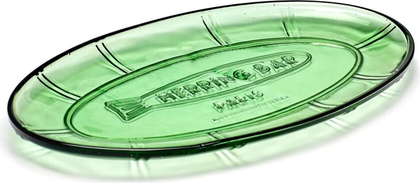 Fish & Fish ovalt fat 17x31 cm Green